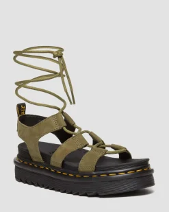 Dr. Martens Sandales Nartilla En Cuir Tumbled Nubuck Muted Olive — Tumbled Nubuck Best Sale