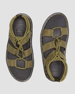 Dr. Martens Sandales Nartilla En Cuir Tumbled Nubuck Muted Olive — Tumbled Nubuck Best Sale