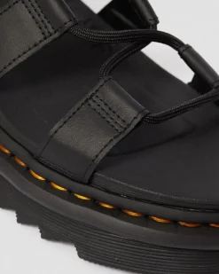 Dr. Martens Sandales Nartilla En Cuir Hydro à Lacets Noir — Hydro Leather Outlet