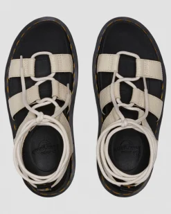 Dr. Martens Sandales Nartilla En Cuir Milled Nappa Beige texturé — Milled Nappa Discount