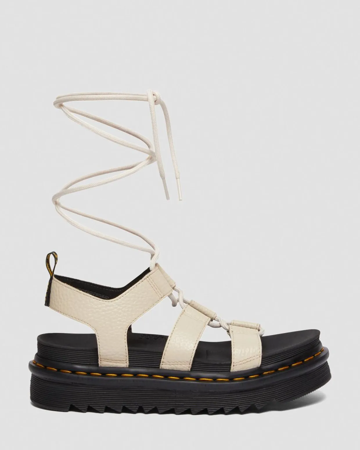 Dr. Martens Sandales Nartilla En Cuir Milled Nappa Beige texturé — Milled Nappa Discount