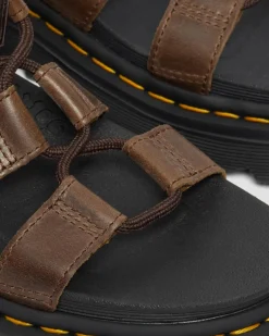 Dr. Martens Sandales Nartilla Illusion En Cuir Marron foncé — New Oily Illusion Hot