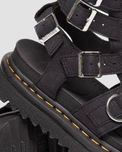 Dr. Martens Sandales Olson En Cuir Tumbled Nubuck à Zip Charcoal Grey — Tumbled Nubuck Clearance
