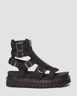 Dr. Martens Sandales Olson En Cuir Tumbled Nubuck à Zip Charcoal Grey — Tumbled Nubuck Clearance