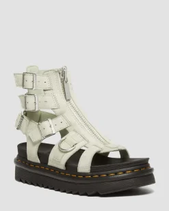 Dr. Martens Sandales Olson En Cuir Tumbled Nubuck à Zip Smoked Mint — Tumbled Nubuck Store