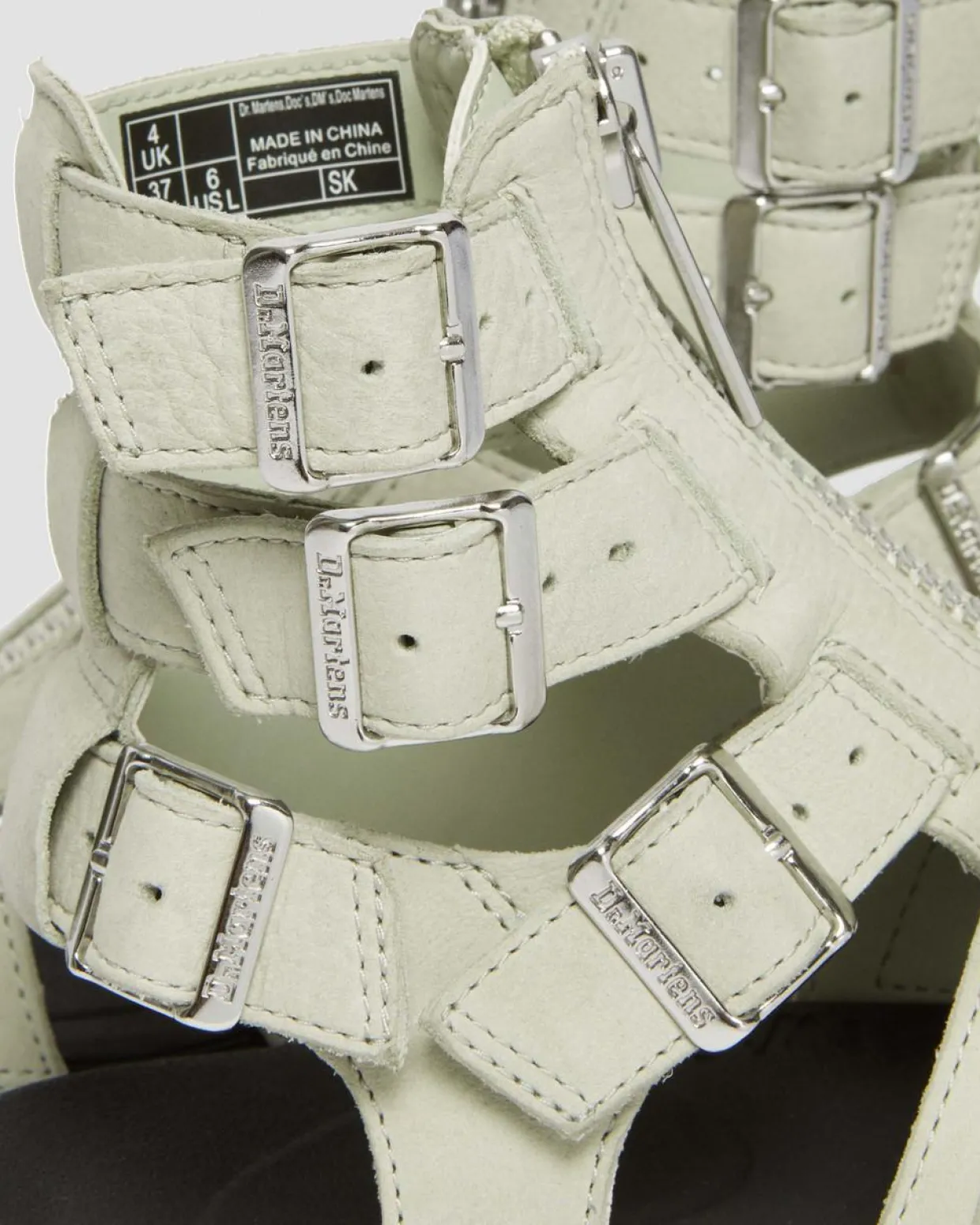 Dr. Martens Sandales Olson En Cuir Tumbled Nubuck à Zip Smoked Mint — Tumbled Nubuck Store