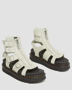 Dr. Martens Sandales Olson En Cuir Tumbled Nubuck à Zip Smoked Mint — Tumbled Nubuck Store