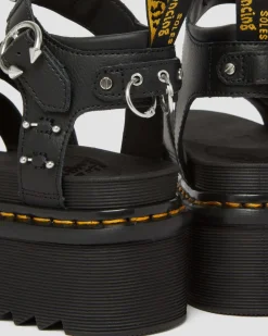 Dr. Martens Sandales Plateformes Blaire En Cuir Piercing Noir — Athena Clearance