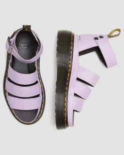 Dr. Martens Sandales Plateformes Clarissa II En Cuir à Brides Lilas — Pisa Cheap