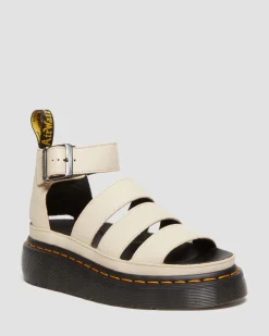 Dr. Martens Sandales Plateformes Clarissa II En Cuir à Brides Beige texturé — Pisa Discount