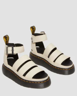 Dr. Martens Sandales Plateformes Clarissa II En Cuir à Brides Beige texturé — Pisa Discount