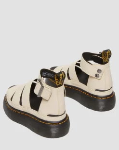 Dr. Martens Sandales Plateformes Clarissa II En Cuir à Brides Beige texturé — Pisa Discount