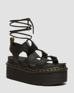 Dr. Martens Sandales Plateformes En Cuir Nartilla Noir — Athena Online