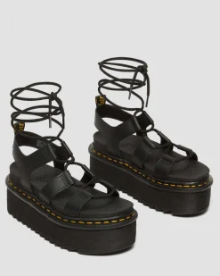 Dr. Martens Sandales Plateformes En Cuir Nartilla Noir — Athena Online
