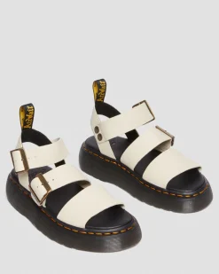 Dr. Martens Sandales Plateformes Gryphon En Cuir Beige texturé — Pisa Sale