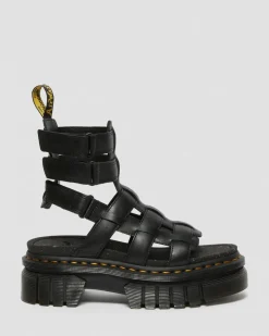 Dr. Martens Sandales Plateformes Montantes Ricki En Cuir Nappa Lux Noir — Nappa Lux Sale