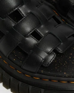 Dr. Martens Sandales Plateformes Montantes Ricki En Cuir Nappa Lux Noir — Nappa Lux Sale