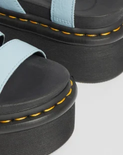 Dr. Martens Sandales Plateformes Quad Blaire En Cuir Pisa à Brides Bleu — Pisa Flash Sale