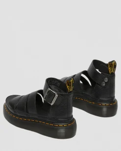Dr. Martens Sandales Plateformes Quad Clarissa II En Cuir Milled Nappa Noir — Milled Nappa Sale