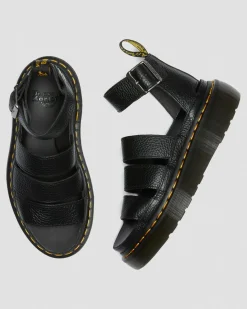 Dr. Martens Sandales Plateformes Quad Clarissa II En Cuir Milled Nappa Noir — Milled Nappa Sale