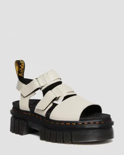 Dr. Martens Sandales Plateformes Ricki En Cuir Nappa Lux à 3 Brides Cobblestone Grey — Nappa Lux Sale