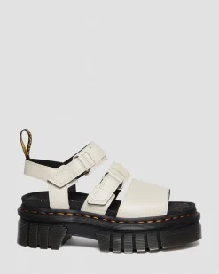 Dr. Martens Sandales Plateformes Ricki En Cuir Nappa Lux à 3 Brides Cobblestone Grey — Nappa Lux Sale