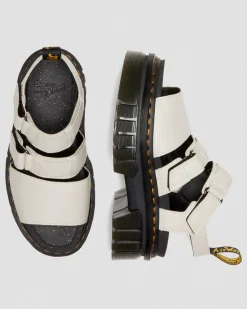 Dr. Martens Sandales Plateformes Ricki En Cuir Nappa Lux à 3 Brides Cobblestone Grey — Nappa Lux Sale
