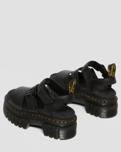 Dr. Martens Sandales Plateformes Ricki En Cuir Nappa Lux à 3 Brides Noir — Nappa Lux Fashion
