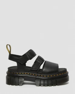 Dr. Martens Sandales Plateformes Ricki En Cuir Nappa Lux à 3 Brides Noir — Nappa Lux Fashion