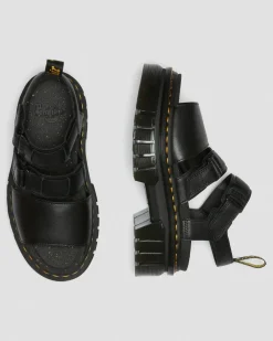 Dr. Martens Sandales Plateformes Ricki En Cuir Nappa Lux à 3 Brides Noir — Nappa Lux Fashion