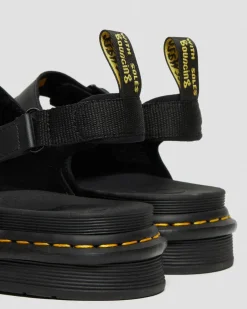Dr. Martens Sandales Soloman En Cuir Hydro à Brides Noir — Hydro Leather Flash Sale
