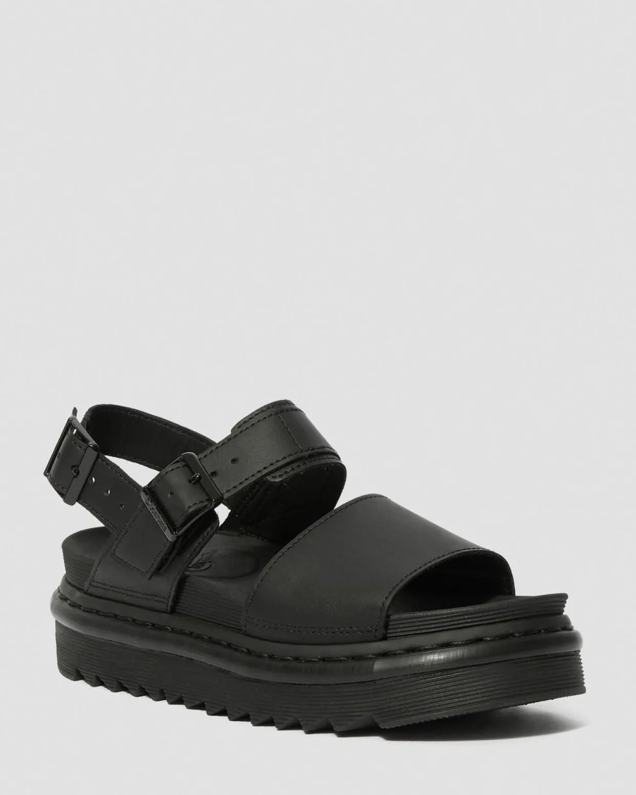 Dr. Martens Sandales Voss En Cuir Hydro à Brides Noir — Hydro Leather Cheap