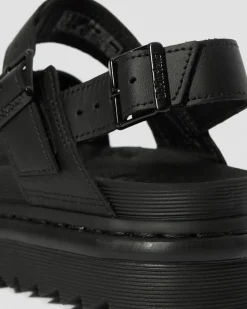 Dr. Martens Sandales Voss En Cuir Hydro à Brides Noir — Hydro Leather Cheap