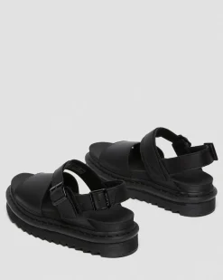 Dr. Martens Sandales Voss En Cuir Hydro à Brides Noir — Hydro Leather Cheap