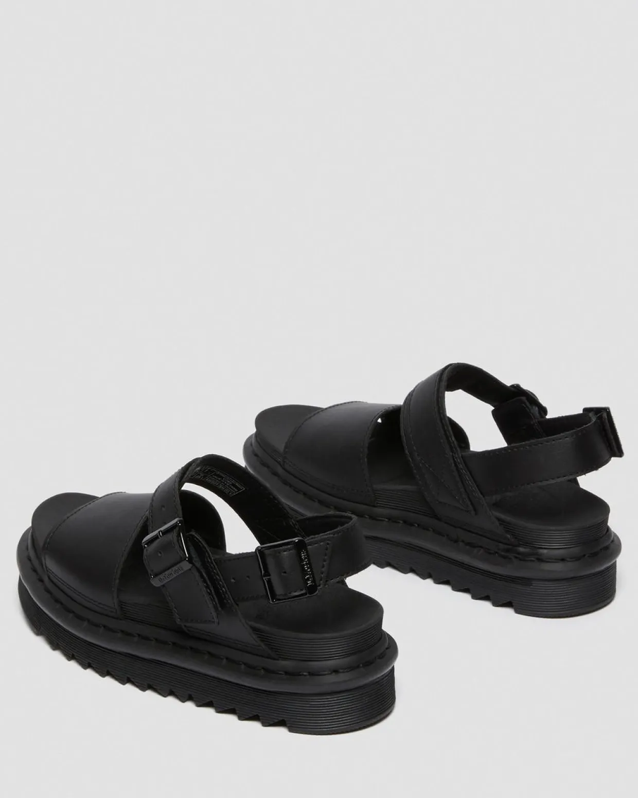 Dr. Martens Sandales Voss En Cuir Hydro à Brides Noir — Hydro Leather Cheap