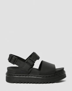 Dr. Martens Sandales Voss En Cuir Hydro à Brides Noir — Hydro Leather Cheap