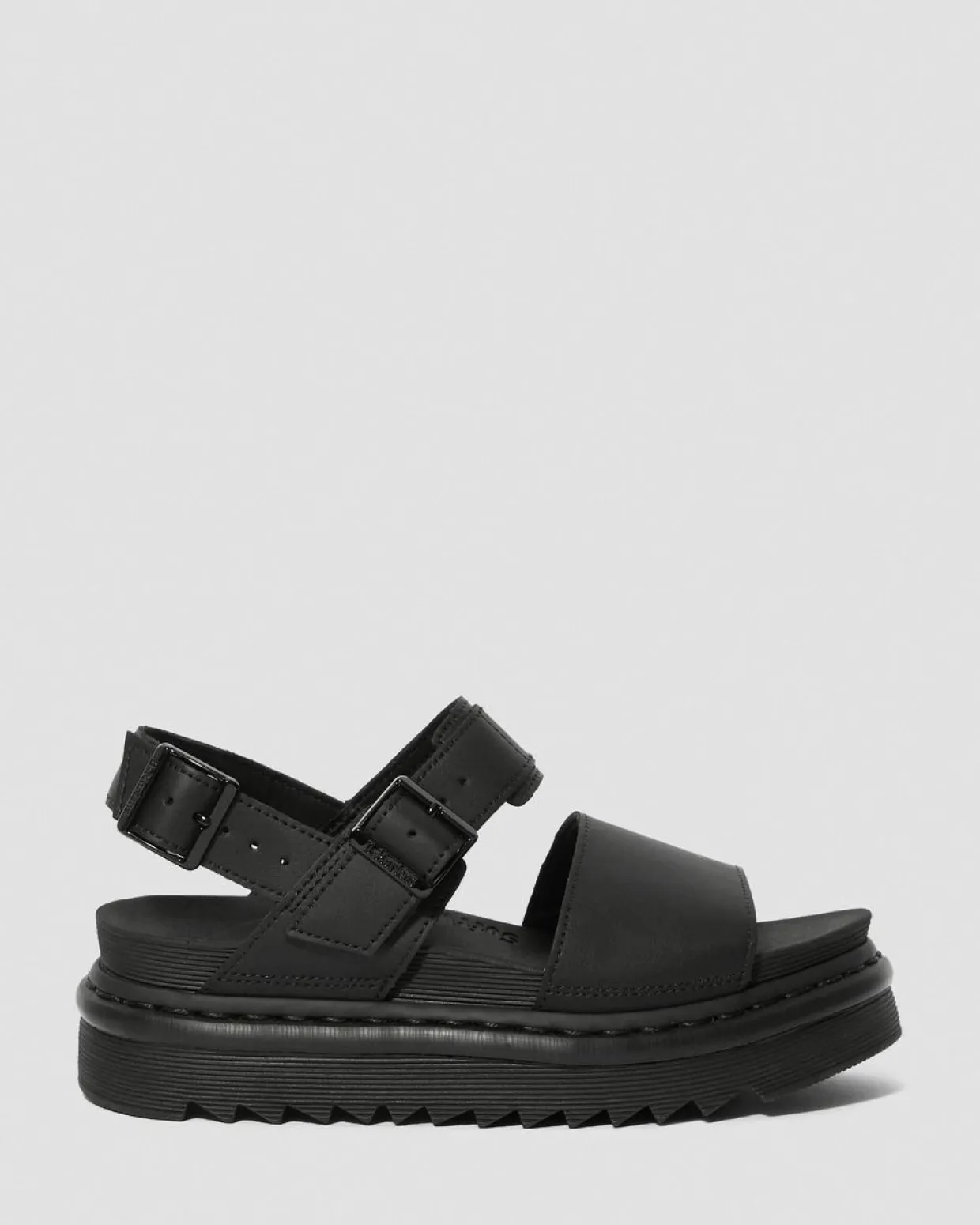 Dr. Martens Sandales Voss En Cuir Hydro à Brides Noir — Hydro Leather Cheap