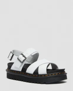 Dr. Martens Sandales Voss II En Cuir Hydro à Brides Blanc — Hydro Leather Shop