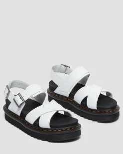 Dr. Martens Sandales Voss II En Cuir Hydro à Brides Blanc — Hydro Leather Shop
