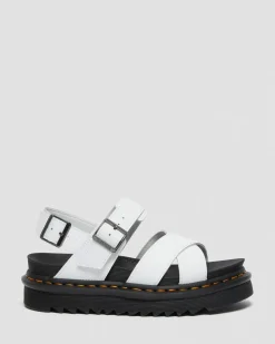 Dr. Martens Sandales Voss II En Cuir Hydro à Brides Blanc — Hydro Leather Shop
