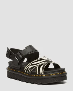 Dr. Martens Sandales Voss II En Hair-On à Imprimé Zèbre BLACK+ZEBRA PRINT Outlet