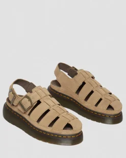 Dr. Martens Sandales Wrenlie En Daim Bronx Savannah Tan — Bronx Suede Discount