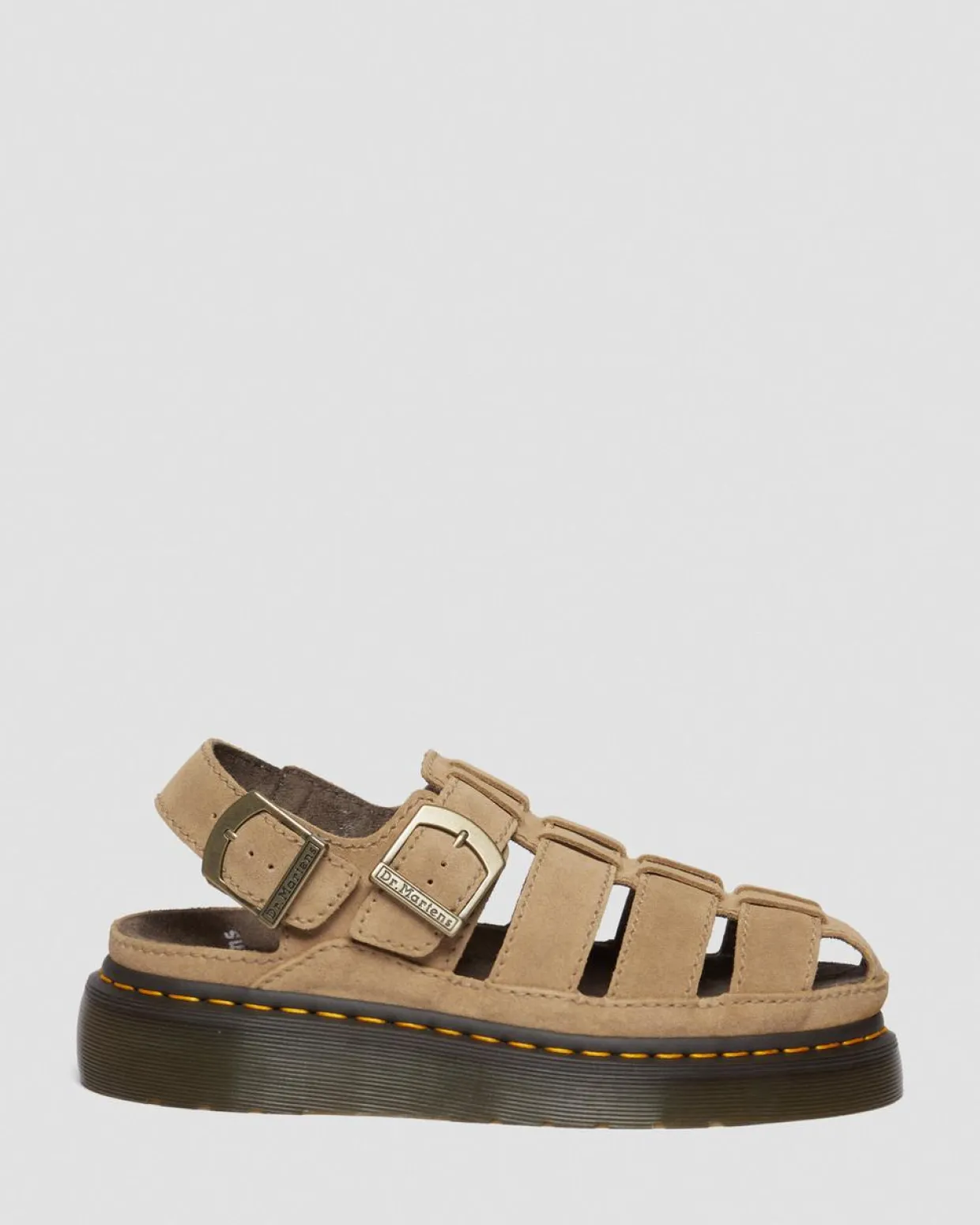 Dr. Martens Sandales Wrenlie En Daim Bronx Savannah Tan — Bronx Suede Discount