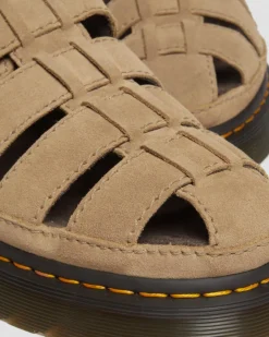 Dr. Martens Sandales Wrenlie En Daim Bronx Savannah Tan — Bronx Suede Discount